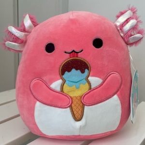 Archie the Axolotl eating Ice Cream - Squishmallow 7”